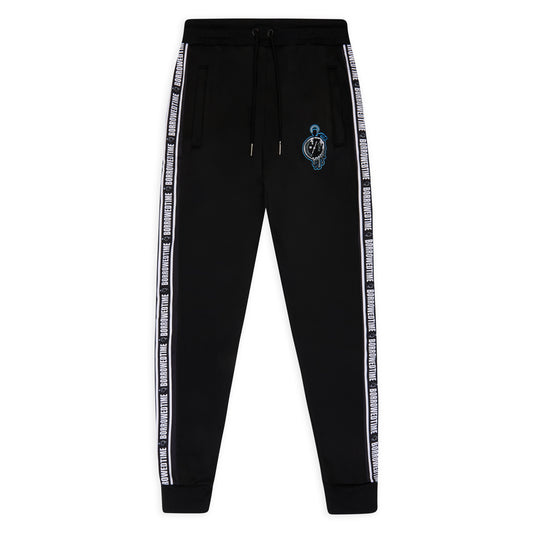 Black Poly Track Bottoms